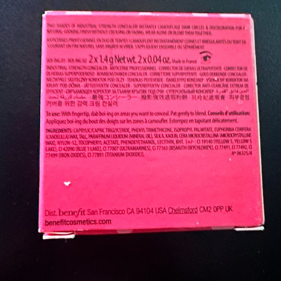 Benefit Boi-ing On the double Concealer 01/02 2Oz NEW in Box Fresh - Picture 2 of 3